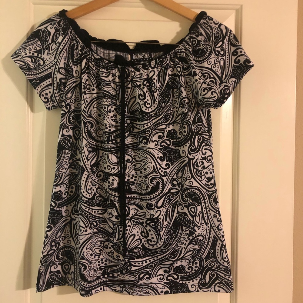 White and black blouse size PL
